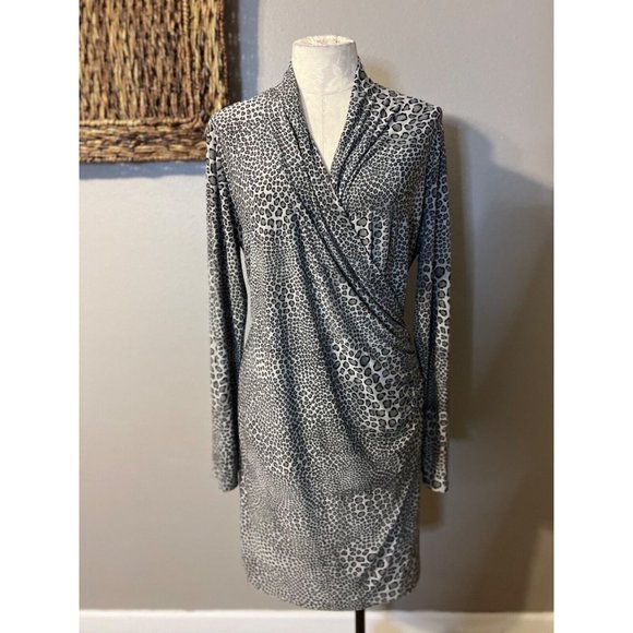 Norma Kamali Dress Extra Extra Large XXL 12 Career Stretch Washable Black Gray - Picture 2 of 11